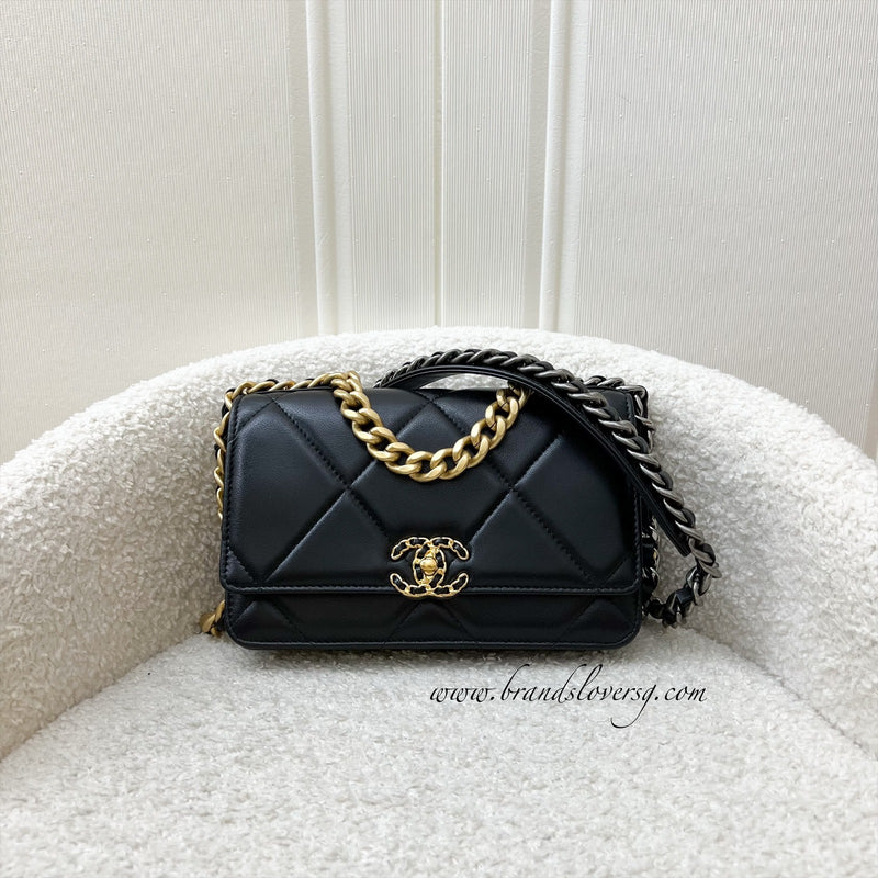 Chanel 19 Wallet on Chain WOC in Black Lambskin and 3-Tone HW (Model: AP3267)