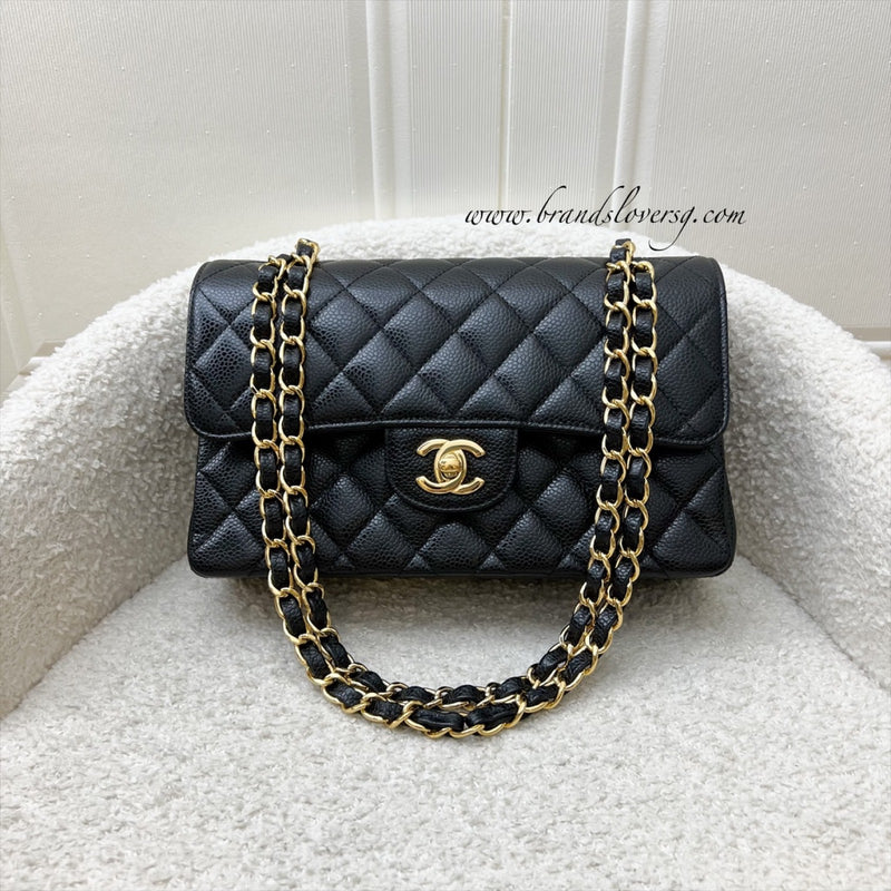 Chanel Small Classic Flap CF in Black Caviar and GHW (Model: A01113)
