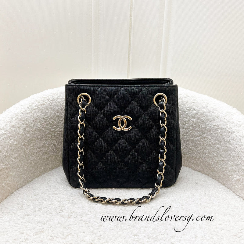 Chanel 22S Bucket Bag in Black Caviar and LGHW