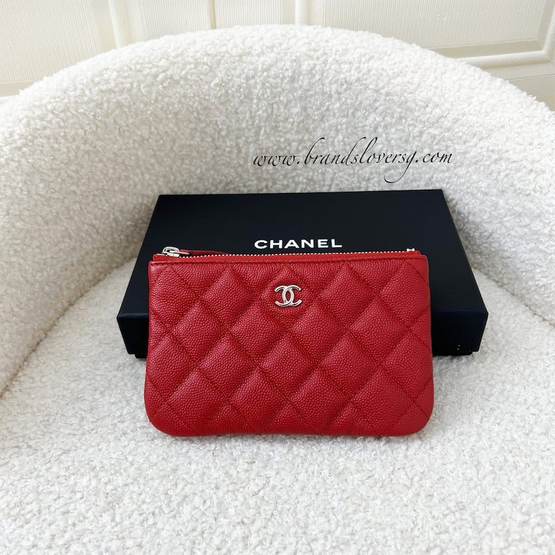 Chanel Classic Mini O-Case in Red Caviar LGHW