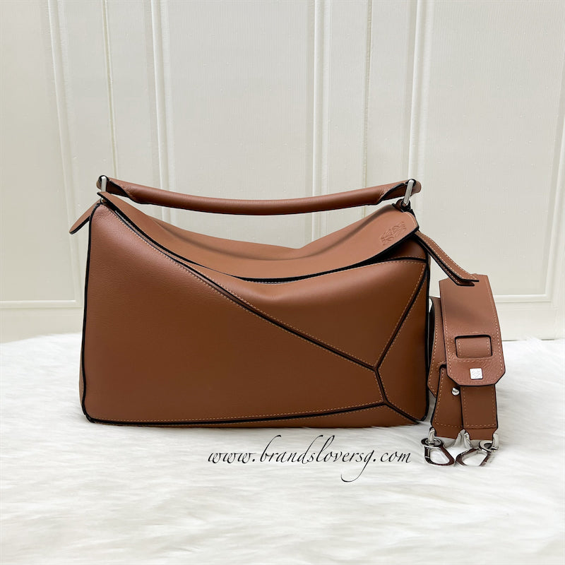 Loewe Large Puzzle Bag in Tan SHW