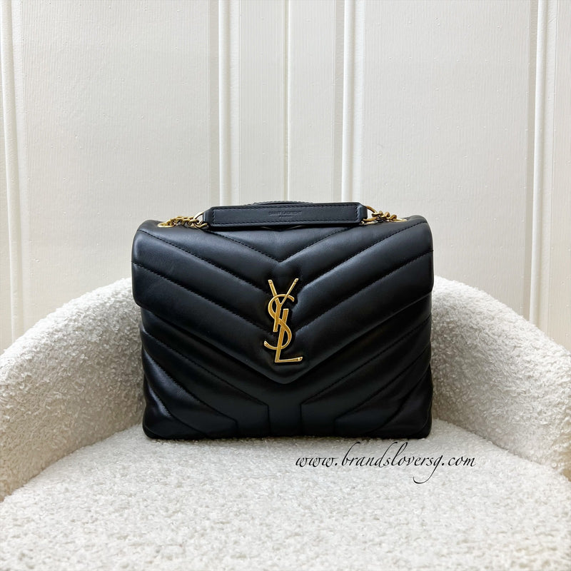 Saint Laurent YSL Small Loulou in Black Lambskin in GHW