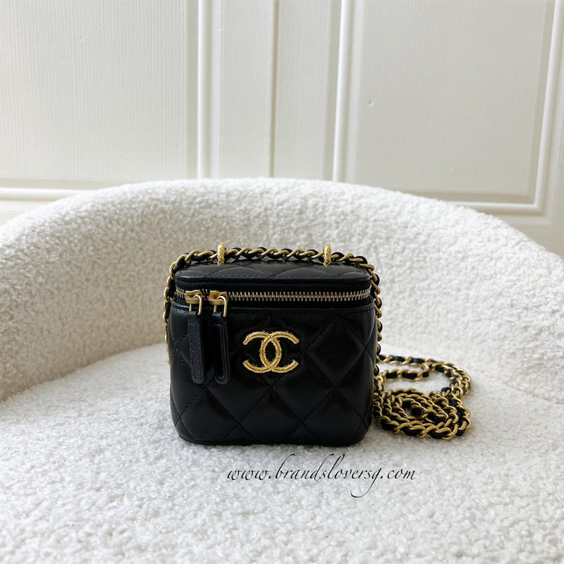 Chanel 23C Mini Vanity in Black Lambskin and AGHW