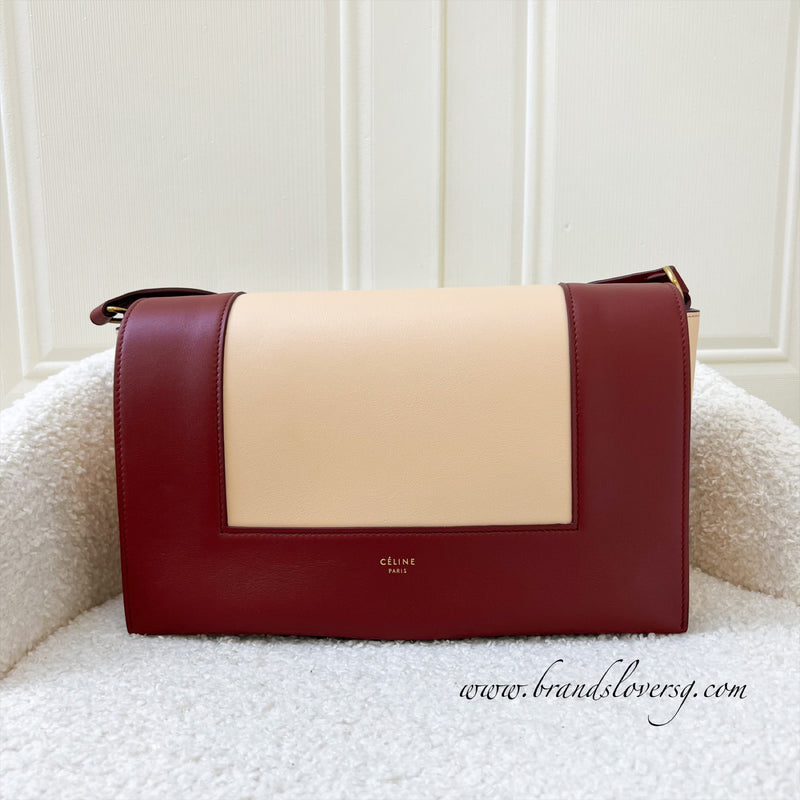 Celine Medium Frame Bag in Ruby / Nude Leather