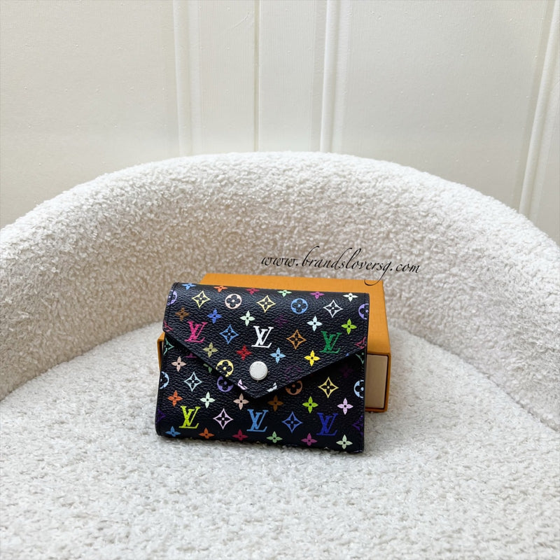 LV x TM Victorine Wallet in Murakami Multicolore Noir Black Monogram Canvas (Model: M14163)