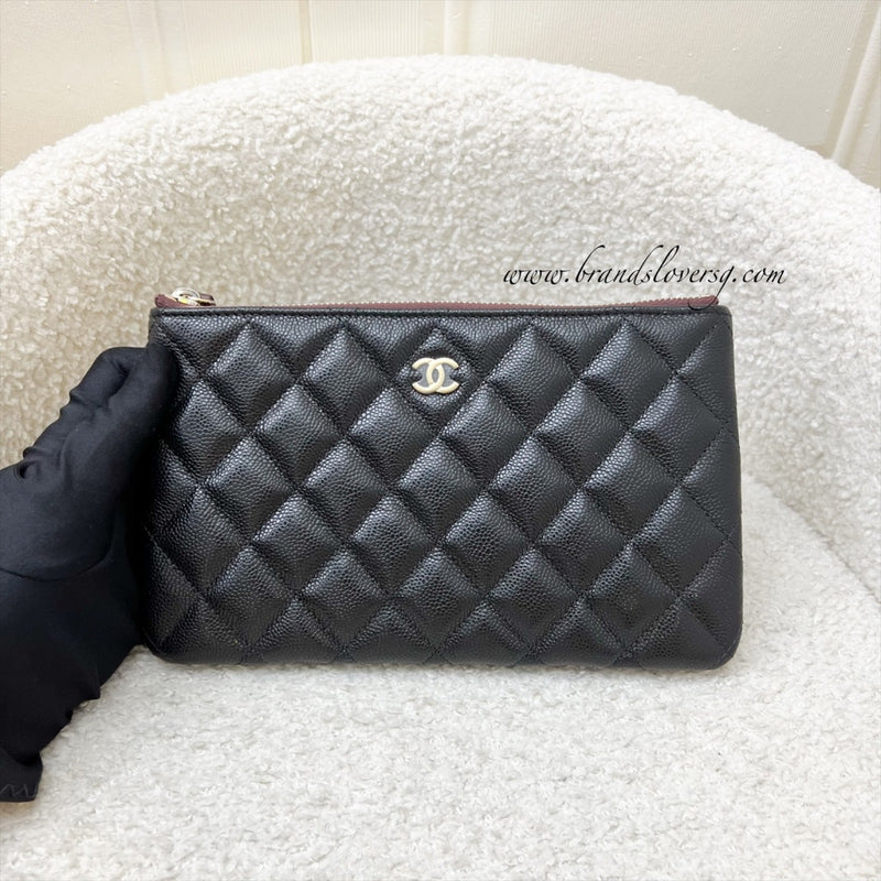 Chanel Classic Small O-Case Pouch in Black Caviar and LGHW
