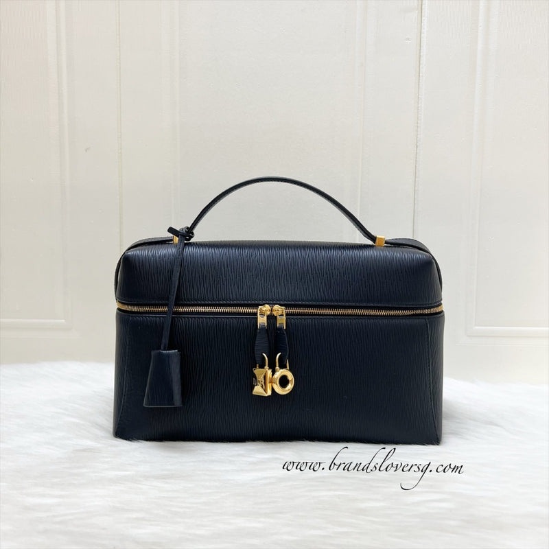 Loro Piana Extra Bag L27 in Dark Navy Blue Calfskin and GHW