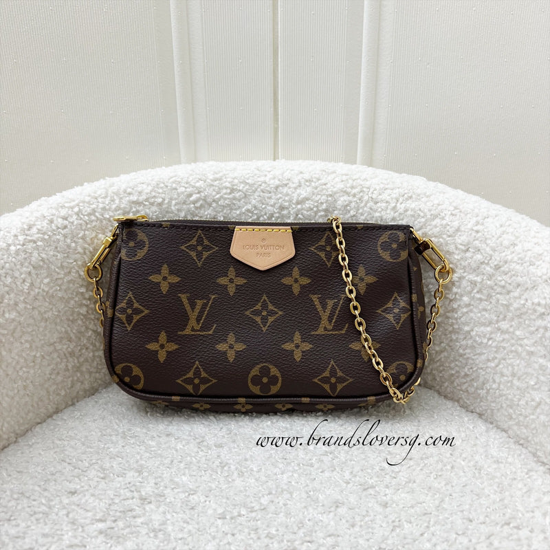 LV Multi Pochette Accessoires MPA Smaller Pochette with Original Chain in Monogram Canvas and GHW