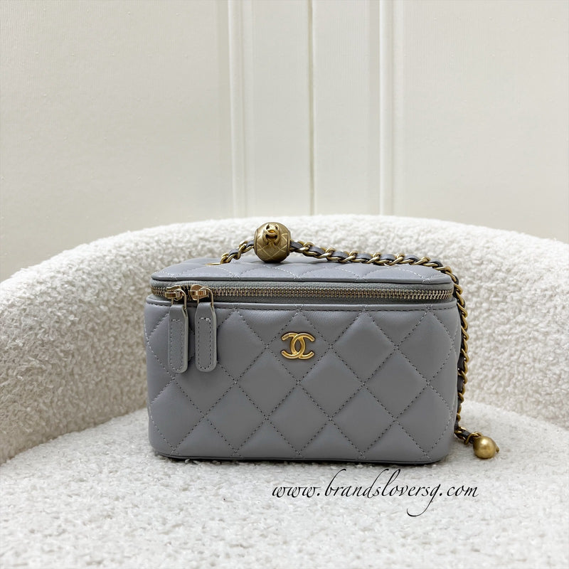 Chanel Pearl Crush Vanity in 21B Grey Lambskin and AGHW