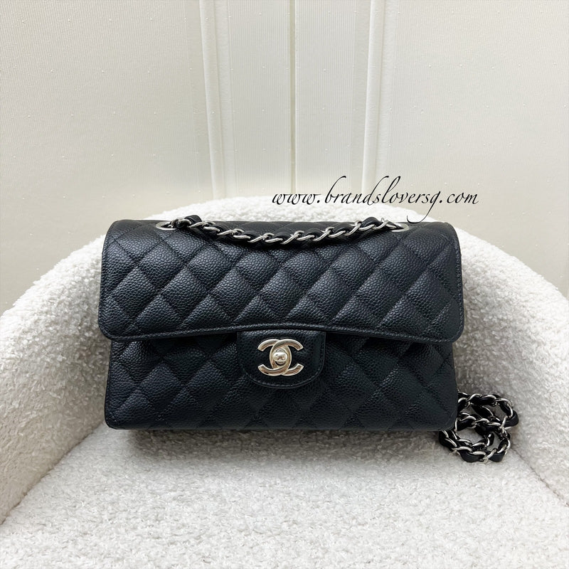 Chanel Small Classic Flap CF in Black Caviar and SHW