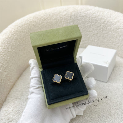 Van Cleef & Arpels VCA Vintage Alhambra Ear Studs with Black Onyx in 18K Yellow Gold
