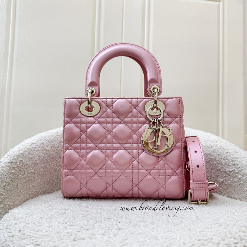 (Nov 2023 Receipt) Dior Small Lady Dior in Iridescent Hibiscus Pink Lambskin and GHW