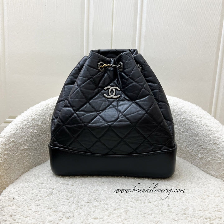 chanel gabrielle backpack mini Small Quilted Black Aged Calfskin Coco Approved Studio Aged calfskin Chanel Small Gabrielle Backpack Beige