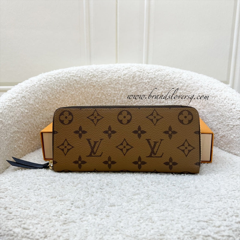 LV Clemence Zippy Long Wallet in Reverse Monogram Canvas and GHW