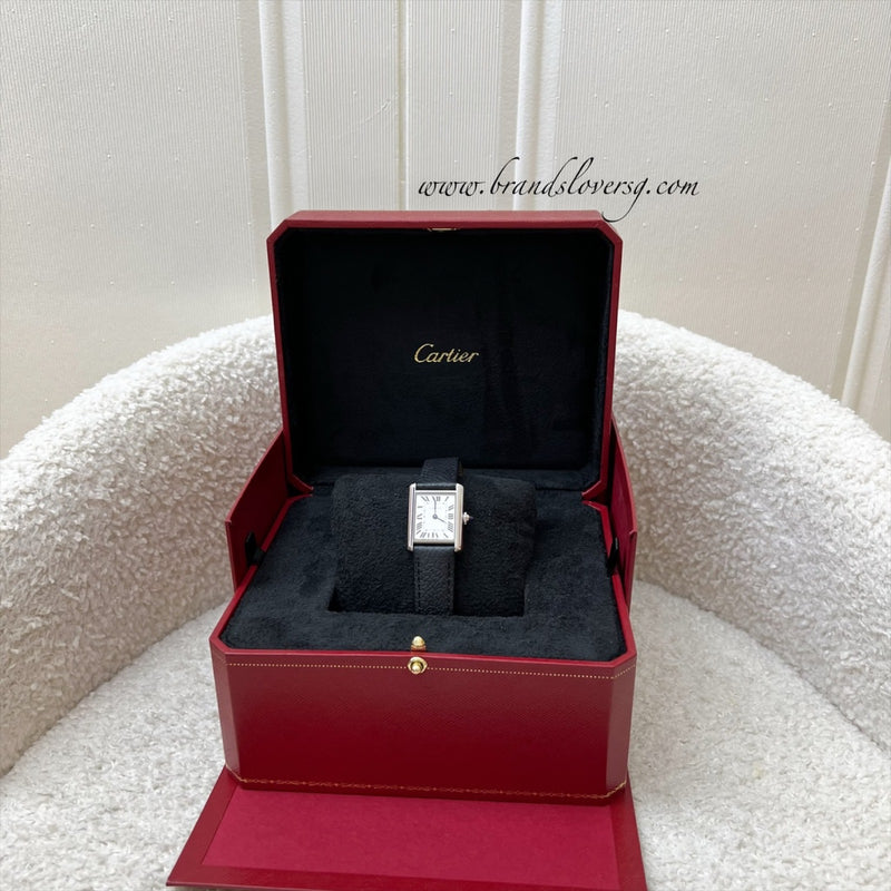 Cartier Tank Must Watch Small Model Quartz, Black Leather Strap, Quartz Movement (WSTA0042)