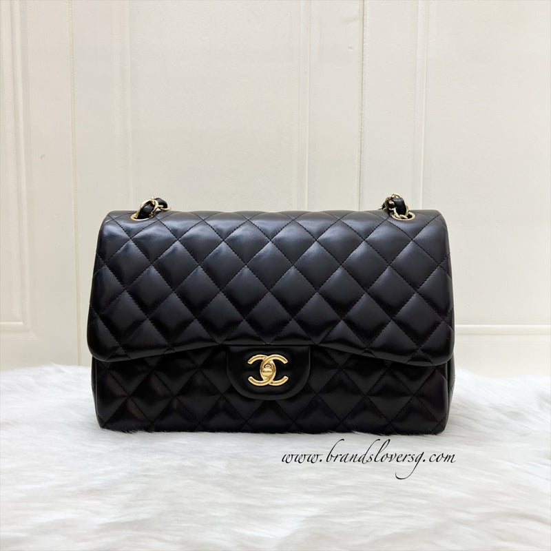 Chanel Jumbo Classic Flap DF in Black Lambskin and GHW
