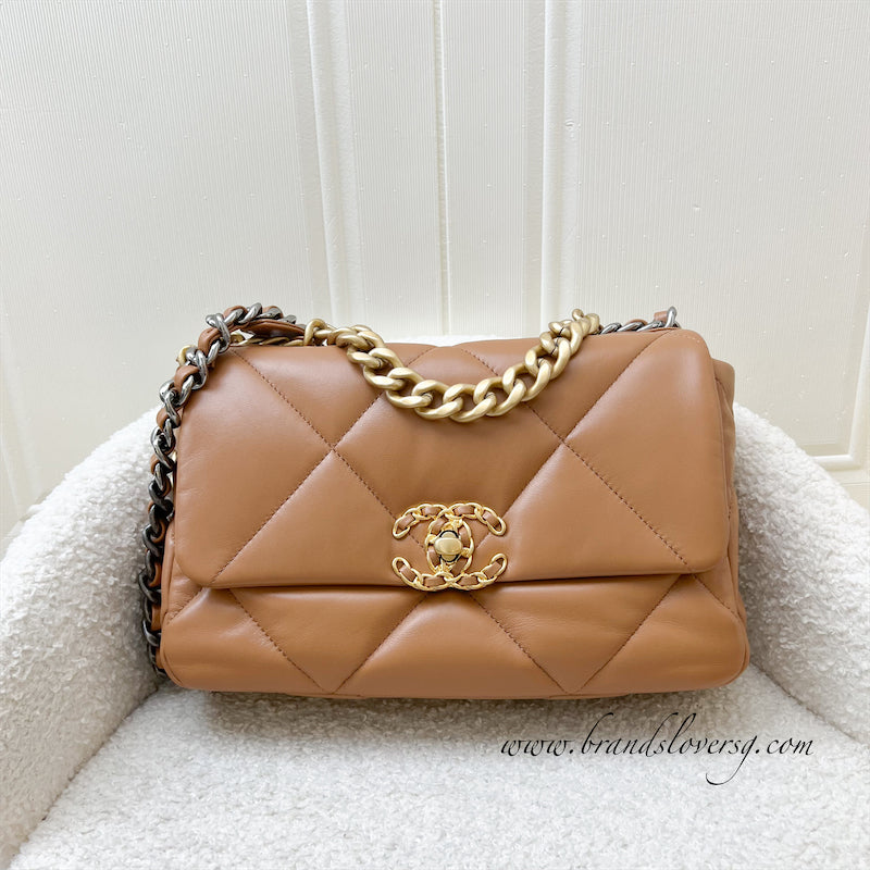 Chanel 19 Small Flap in 22S Caramel Lambskin 3-tone HW