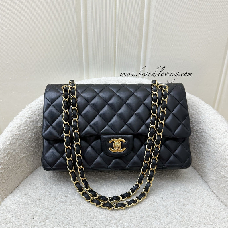 Chanel Medium Classic Flap CF in Black Lambskin and GHW