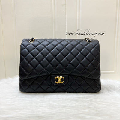 Chanel Maxi Classic Flap SF in Black Lambskin and GHW