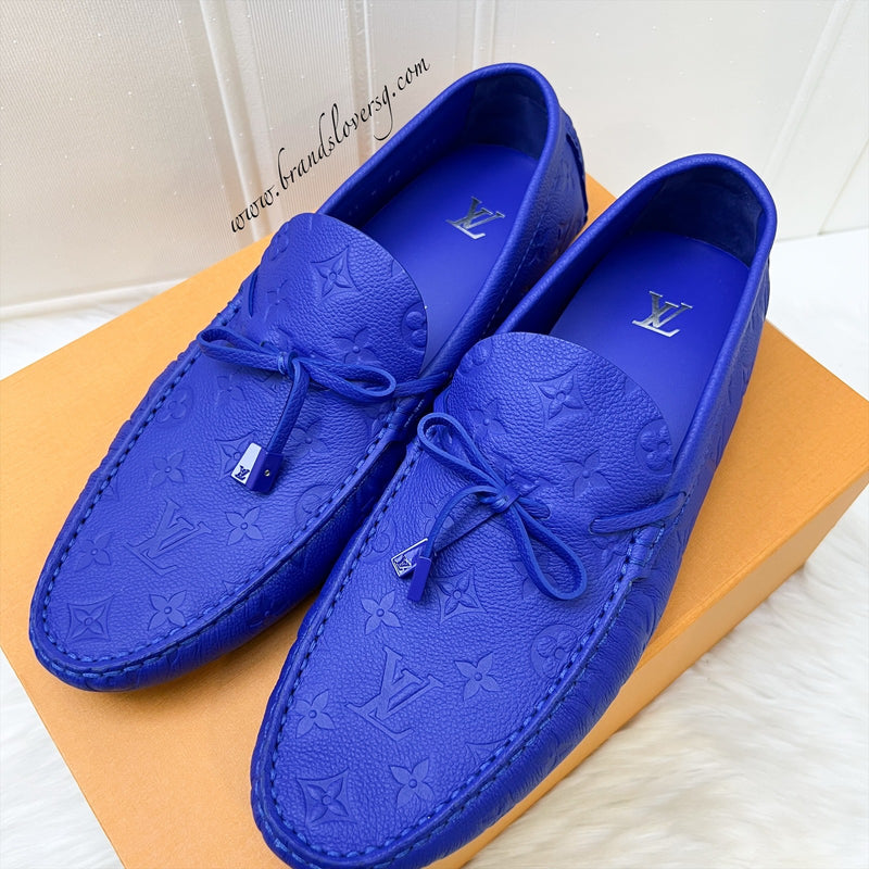 LV Mocassins in Electric Blue Empreinte Leather