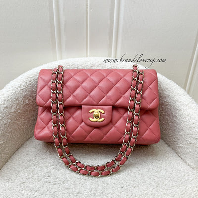 Chanel Small Classic Flap CF in Salmon Pink Caviar and GHW