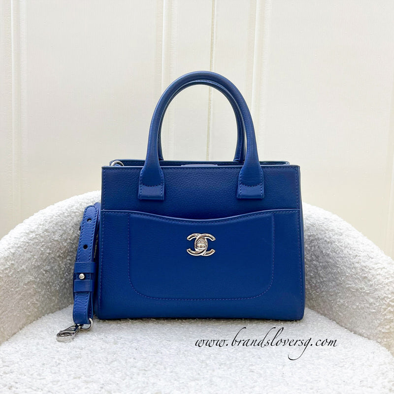 Chanel Neo Executive Mini Tote in Blue Caviar and SHW