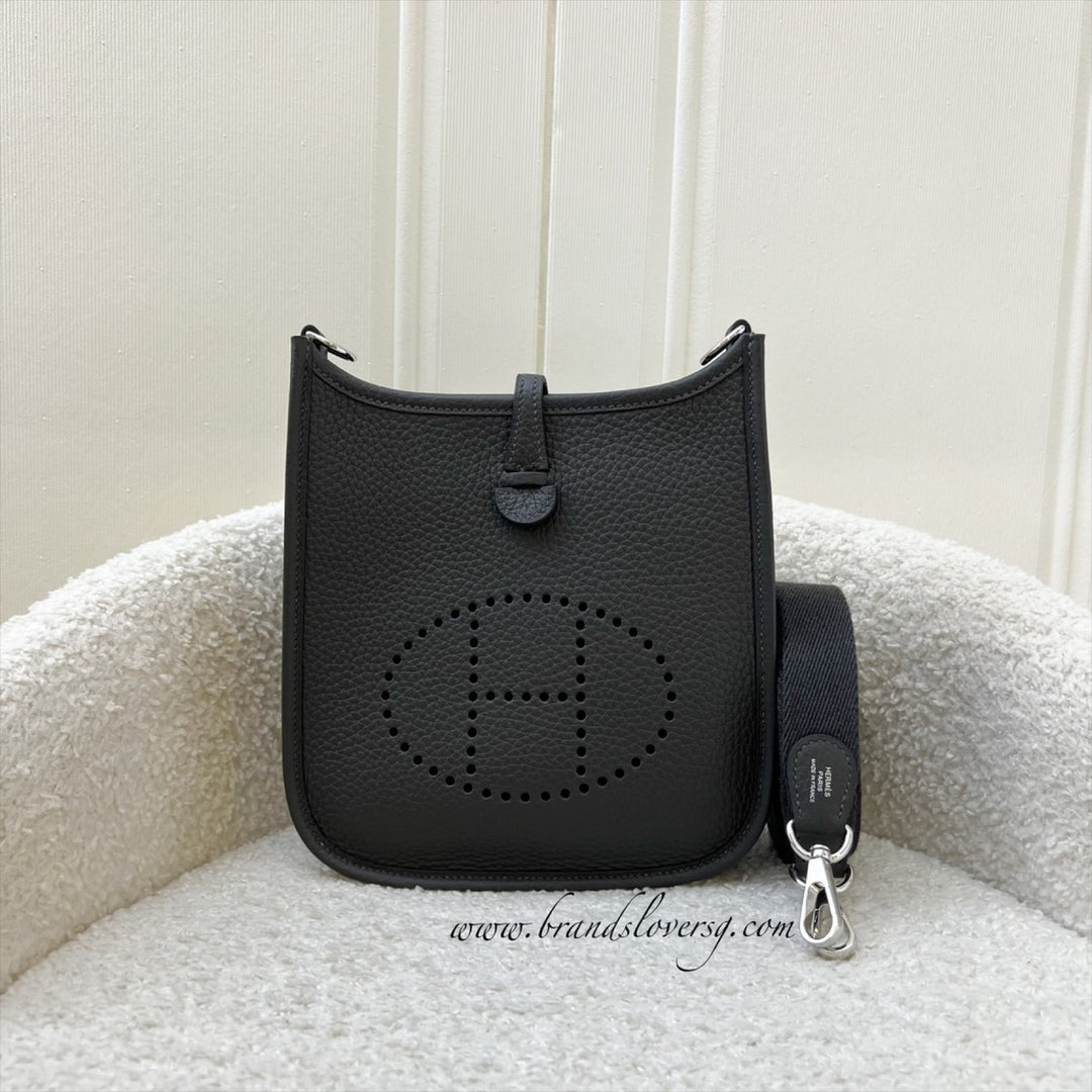 Hermes Mini Evelyne 16 in Dark Bronze Clemence Leather