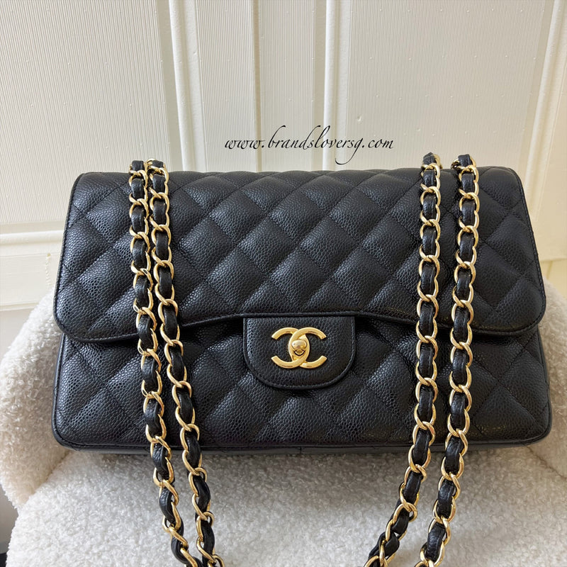 <On Hold> Chanel Jumbo Classic Flap DF in Black Caviar and GHW