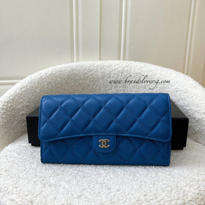 Chanel Classic Long Wallet in 21C Blue Caviar LGHW