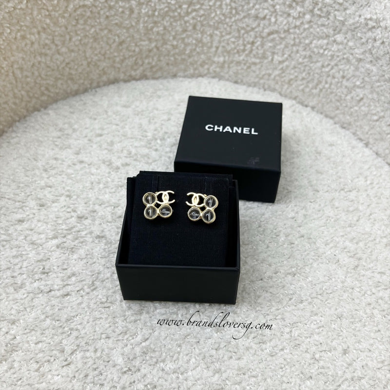 Chanel 24S Resin Bubbles Earrings in LGHW (Model: ABD242)