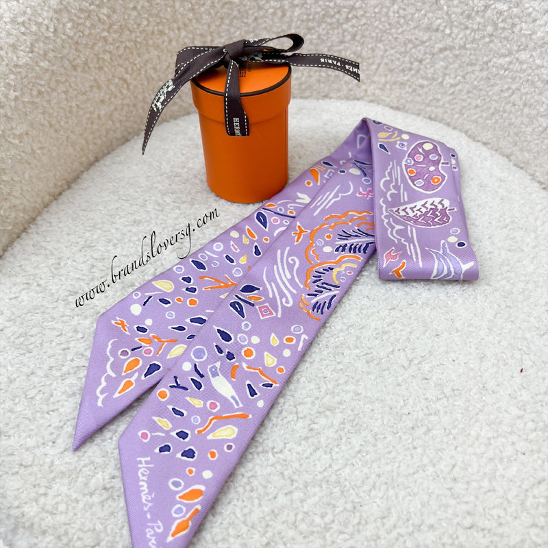 Hermes Twilly in Lilac 100% Silk