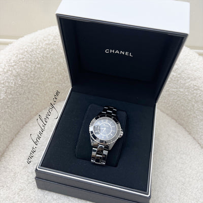 Chanel J12 Watch 38mm in White/Silver Dial with Black Ceramic Bracelet and 12.1 Automatic Movement (2 Extra Links)