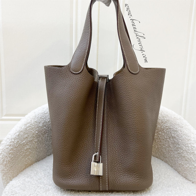 Hermes Picotin 22 in Etoupe Clemence Leather and PHW