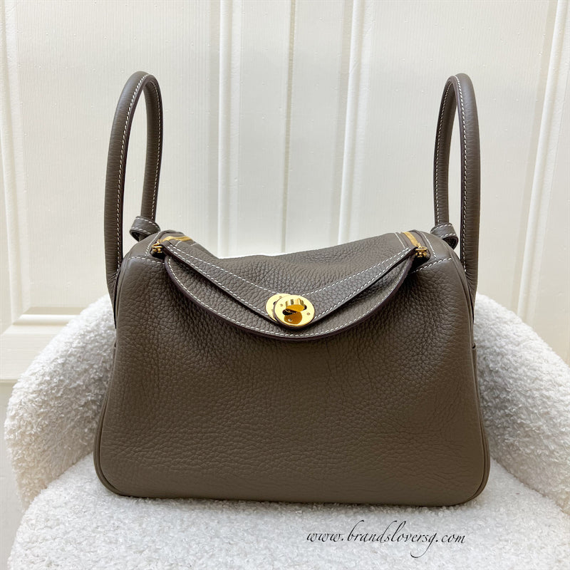 Hermes Lindy 26 in Etoupe Clemence Leather and GHW
