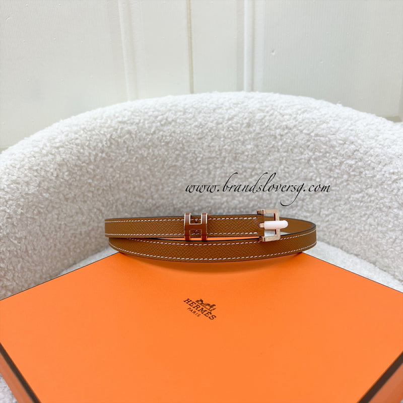 Hermes Pop H Belt in Gold Epsom Leather GHW Sz 75