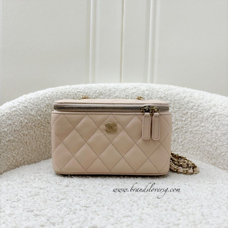 Chanel Classic Small Vanity in 22C Beige Caviar and LGHW