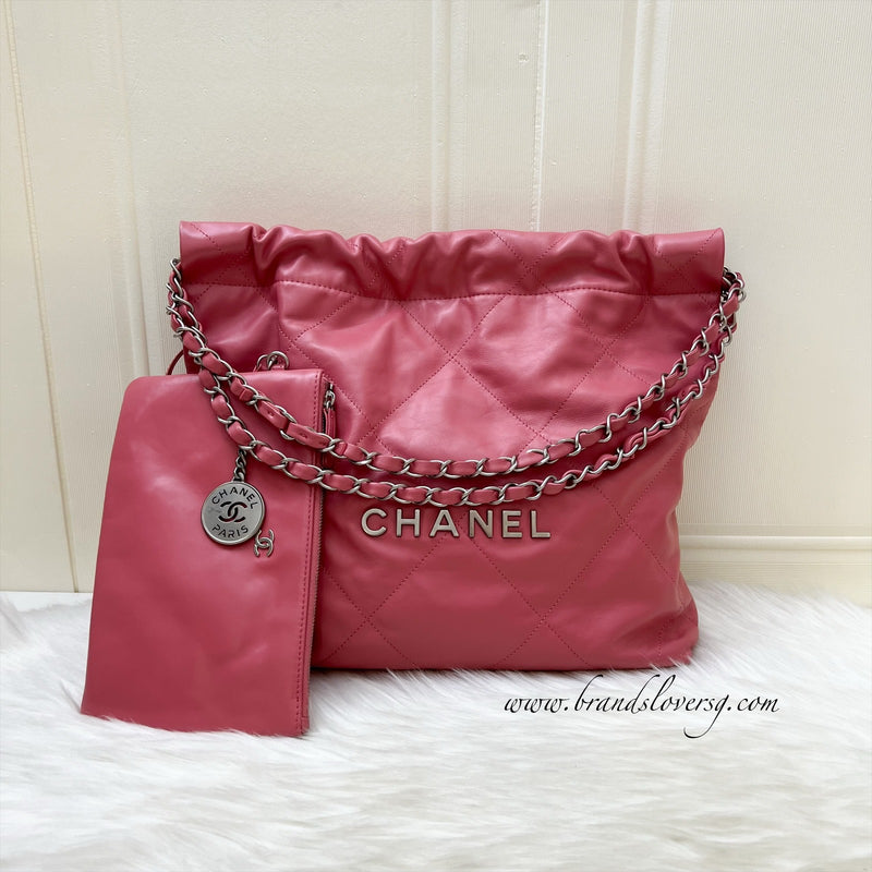 Chanel 22 Small Hobo Bag in 23B Pink Calfskin and SHW (Model: AS3260)