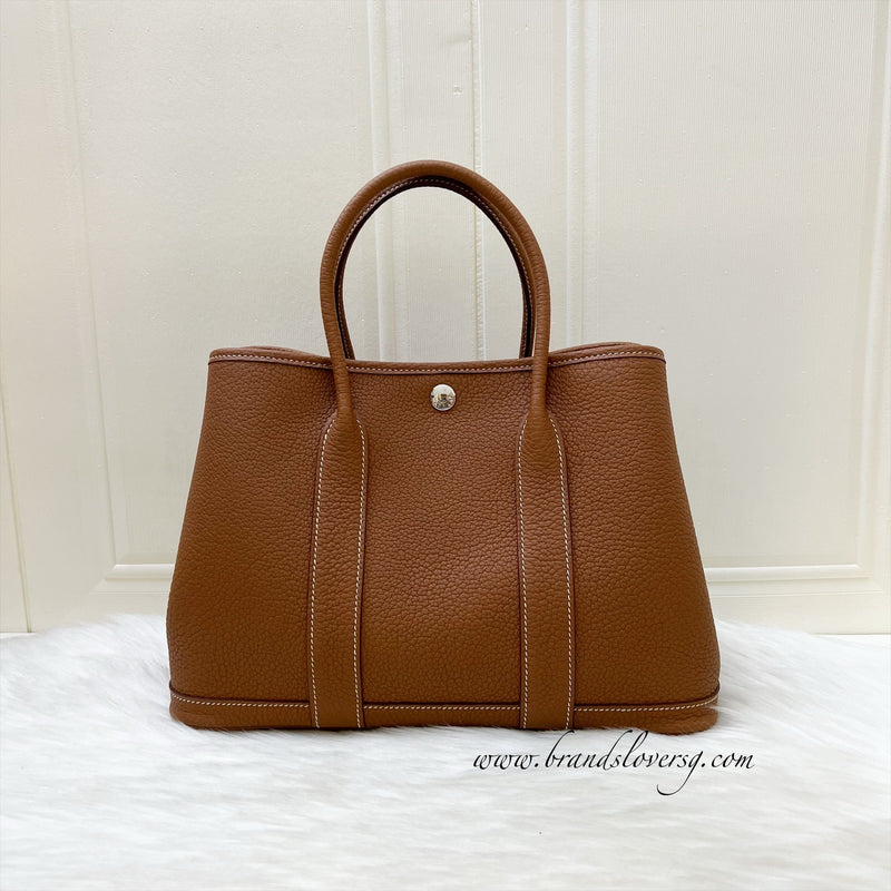 Hermes Garden Party 30 in Gold Negonda Leather and PHW