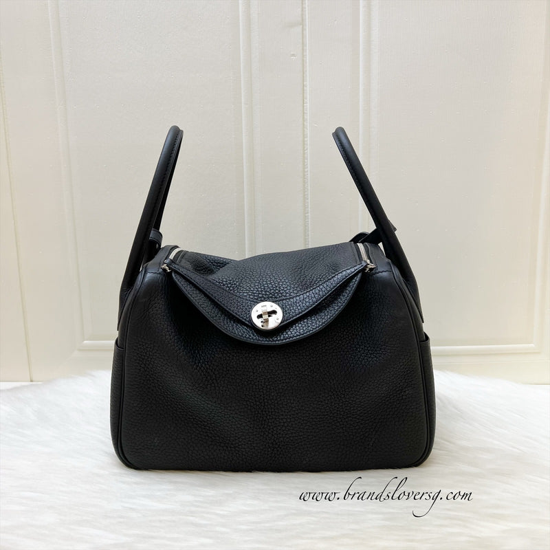 Hermes Lindy 26 in Noir Black Clemence Leather and PHW