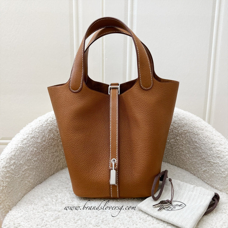 Hermes Picotin 18 in Fauve Barenia Faubourg Leather and PHW