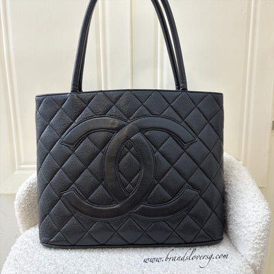 Chanel Vintage Medallion Tote in Black Caviar and SHW