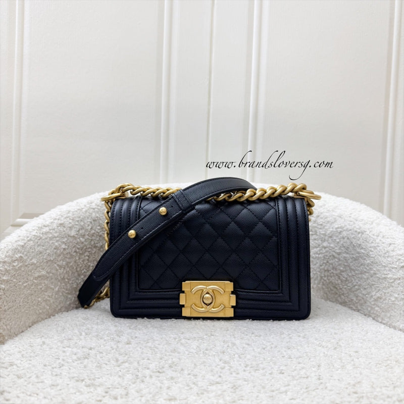 Chanel Small 20cm Boy Flap in Black Caviar and AGHW (Model: A67085)