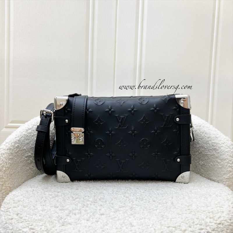 LV Side Trunk MM in Black Monogram Debossed Calfskin in SHW (Model: M21709)