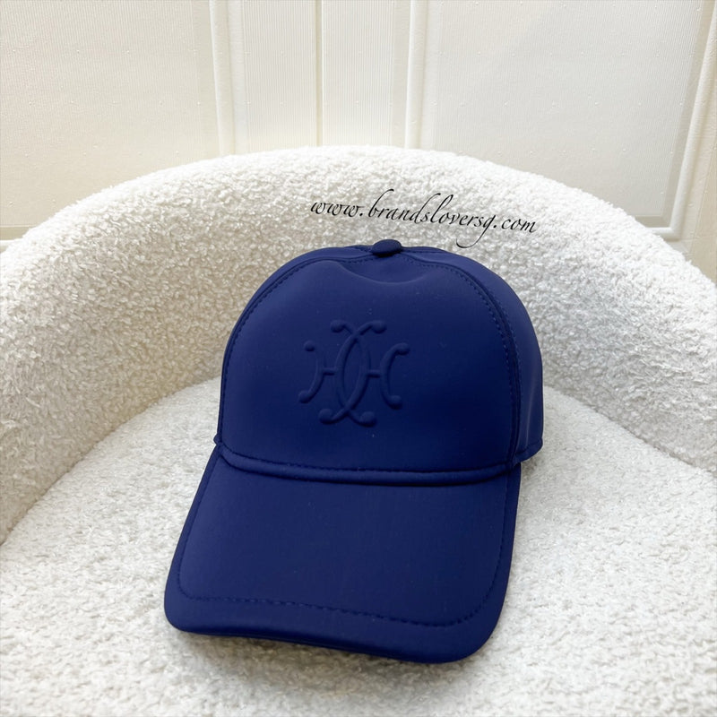 Hermes Casquette Femme Atlantic Cap in Marine Neoprene Chapeaux Size M