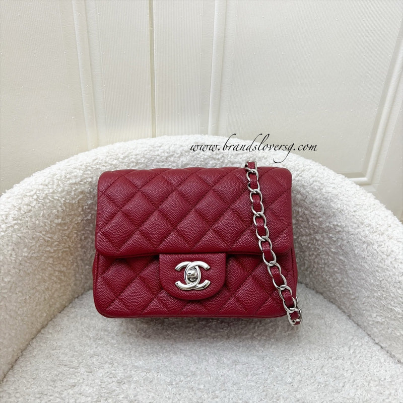 Chanel Classic Square Mini Flap in Red Caviar and SHW