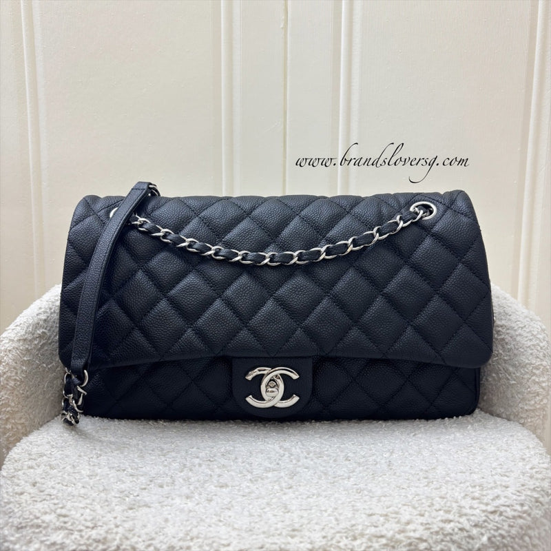 Chanel Easy Caviar Jumbo Flap in Black Caviar and SHW