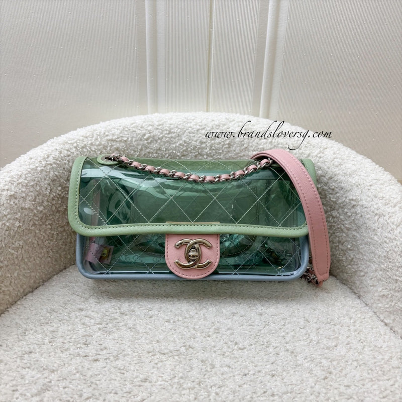 Chanel Coco Splash Mini Flap Bag in Blue and Green PVC, Pink Lambskin and SHW
