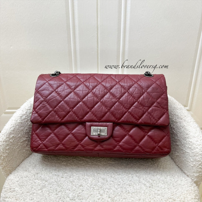 Chanel 2.55 Reissue Large 226 Flap in Dark Red Distressed Calfskin and RHW
