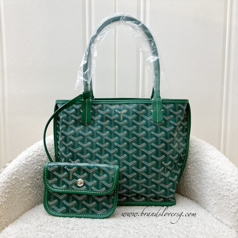 [Brand New - Local Set - Sep 2025] Goyard Mini Anjou in Green Goyardine Canvas with Green Trim