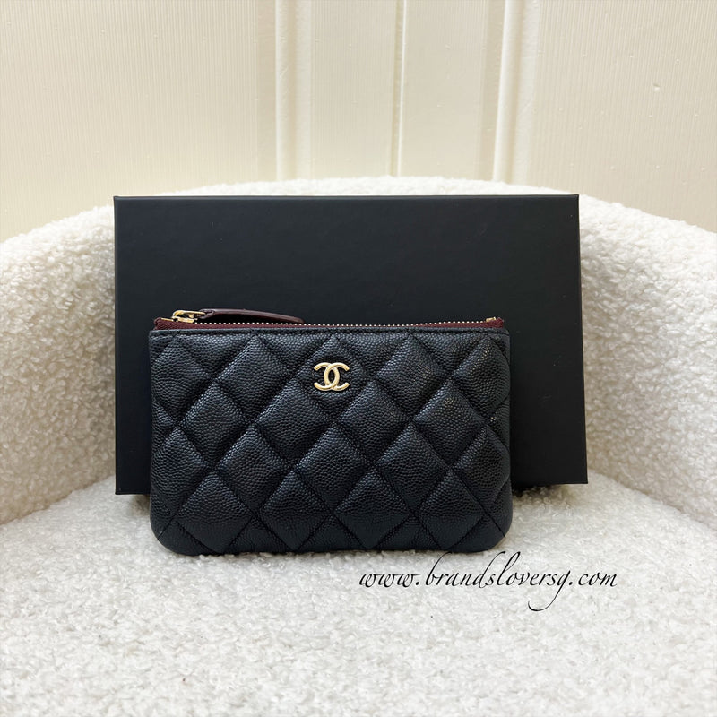 Chanel Mini O-Case / Pouch in Black Caviar and LGHW